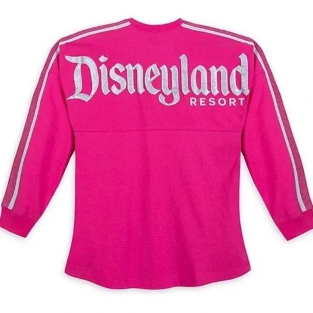 DISNEYLAND SPIRIT JERSEY IMAGINATION PINK SILVER GLITTER METALLIC NWT SIZE SMALL